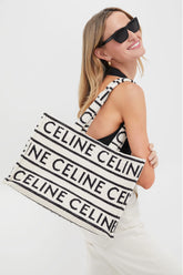 CELINE Cabas Thais Canvas Tote Bag